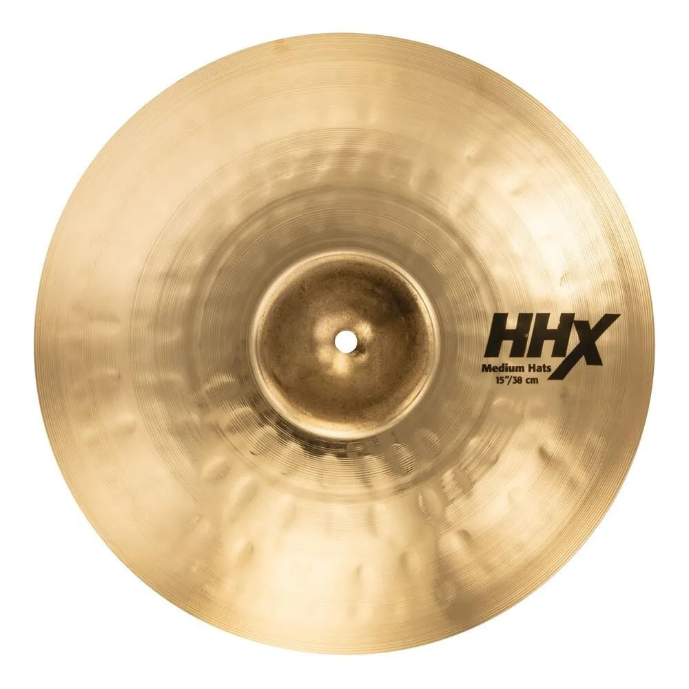 Sabian 11502XMB HHX Series Medium Hi-Hats Brilliant Finish B20 Cymbal 15in