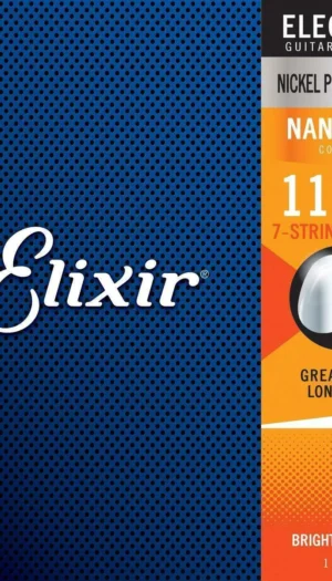Elixir 12106 Nanoweb Coating Electric Guitar Strings, 7-String Medium 11 - 59