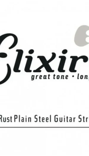 Elixir Strings Anti-Rust Plated Plain Steel Guitar Single String .009