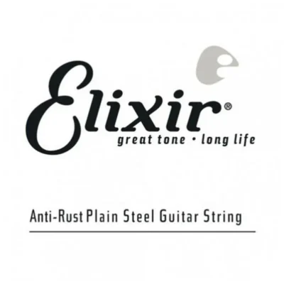Elixir Strings Anti-Rust Plated Plain Steel Guitar Single String .009