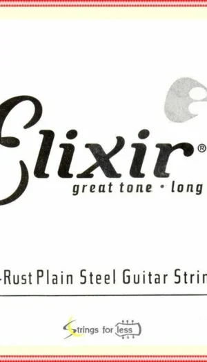 Elixir Strings Anti-Rust Plated Plain Steel Guitar Single String (.017)