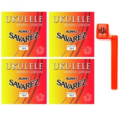 Savarez Ukulele Strings Soprano / Concert Alliance Full Set - 4 Sets Peg Winder