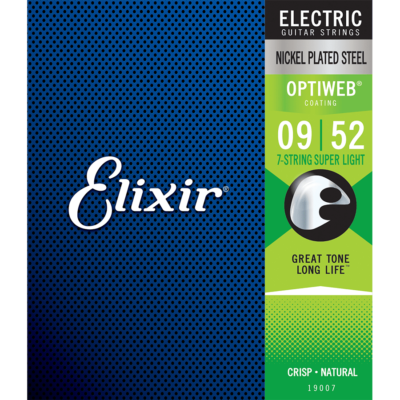 Elixir Optiweb Electric Guitar Strings 7-string - .009-.052 Super Light