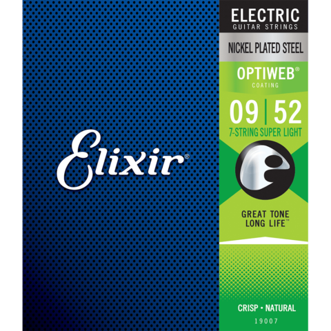Elixir Optiweb Electric Guitar Strings 7-string - .009-.052 Super Light