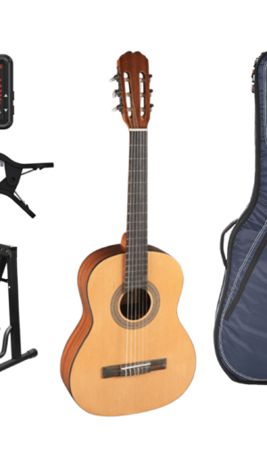 Admira Nylon String Classical Guitar - 1/2 size Pack, Inc Bag, Stand and Clip on Tuner