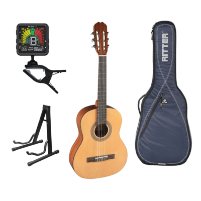 Admira Nylon String Classical Guitar - 1/2 size Pack, Inc Bag, Stand and Clip on Tuner