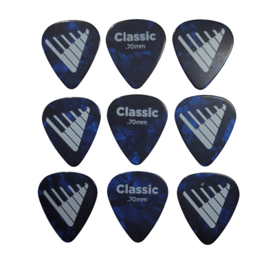 D'Addario Angkor Exclusive Blue Pearl Celluloid Guitar Picks, 9 Picks ,0.70mm