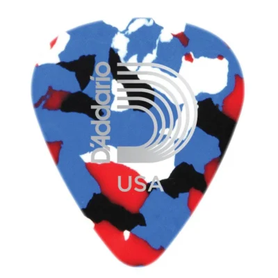 D'Addario Multi-Color Celluloid Guitar Picks, 25 pack, Medium