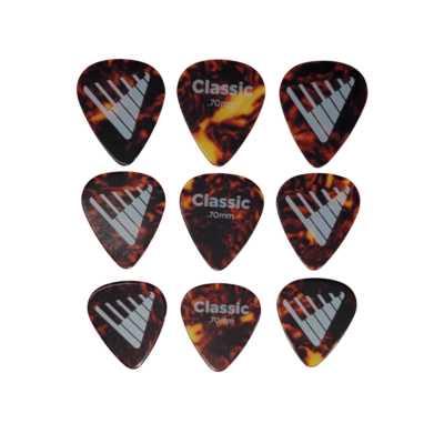 D'Addario Angkor Exclusive Shell-Color Celluloid Guitar Picks, 9 Picks, 0.70mm