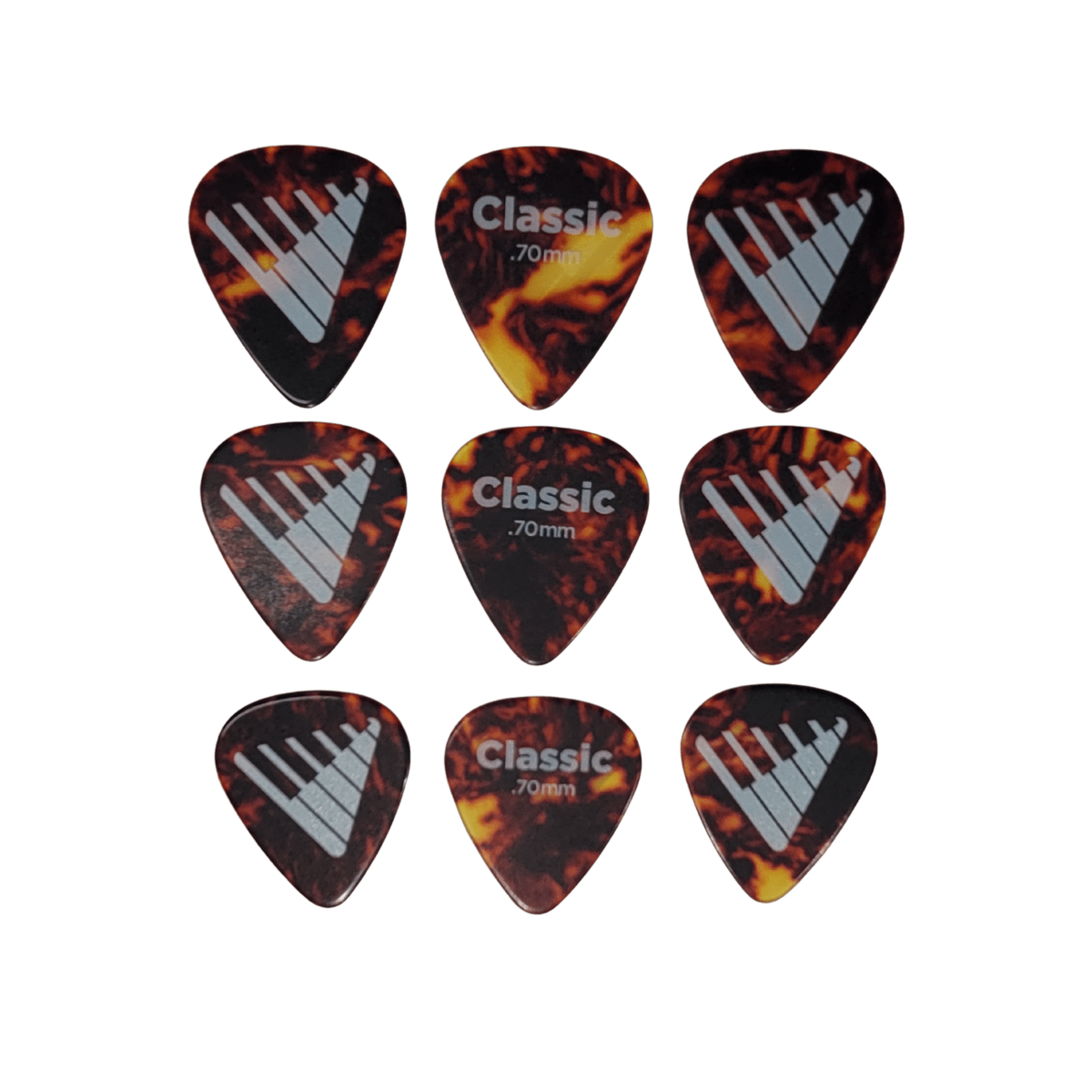 D'Addario Angkor Exclusive Shell-Color Celluloid Guitar Picks, 9 Picks, 0.70mm