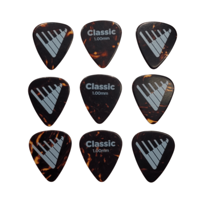 D'Addario Angkor Exclusive Shell-Color Celluloid Guitar Picks, 9 picks 1.0mm