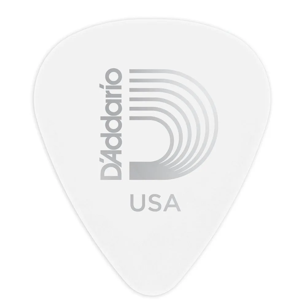 D'Addario White-Color Celluloid Guitar Picks, 25 pack, Extra Heavy