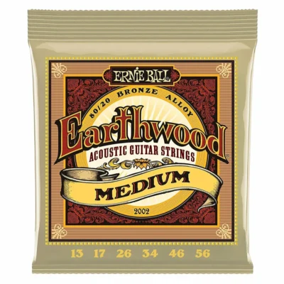 Ernie Ball 2002 Earthwood 80/20 Bronze Medium Acoustic Guitar Strings 13-56