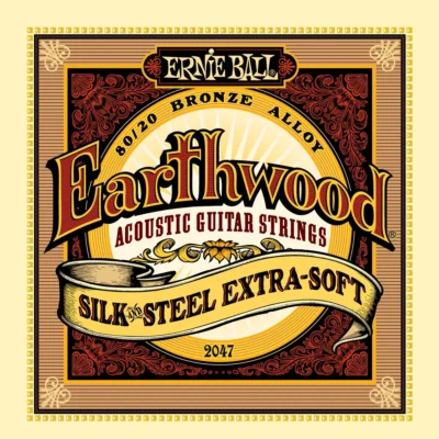 Ernie Ball Earthwood Silk and Steel X Soft Acoustic Guitar Strings Set 10 - 50