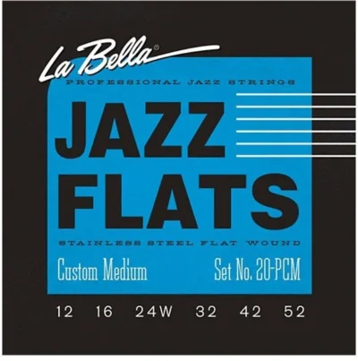 La Bella 20PCM Jazz Flats Stainless  Flat Wound  Electric Guitar Strings 12 - 52