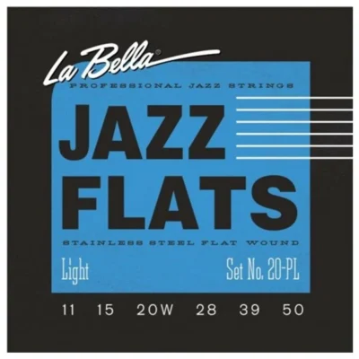 La Bella 20PL Jazz Flats Stainless Flat Wound Electric Guitar Strings 11 - 50