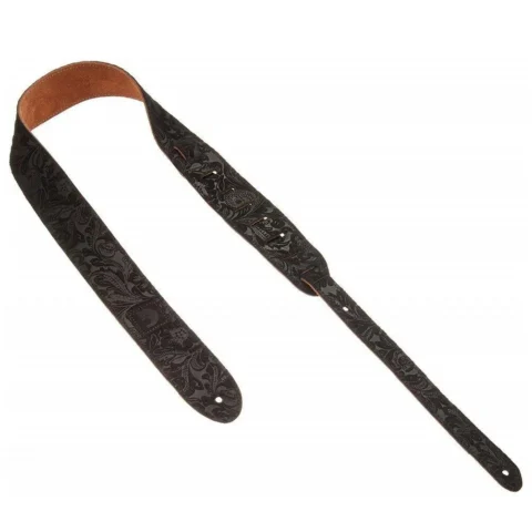 D'addario Planet Waves 20SD06 2-Inch Suede Embossed Black Guitar Strap RRP $140