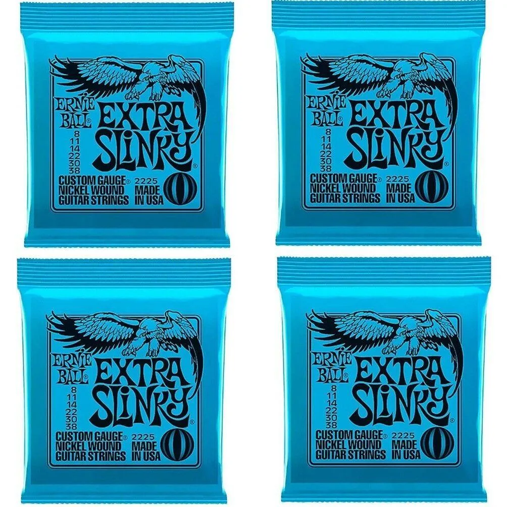 Ernie ball 2225 Extra Slinky Electric guitar strings Gauge 8 - 38 4 sets