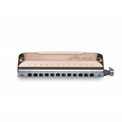 Tombo Mu/Mew Short Cross Chromatic Harmonica - Pink Gold