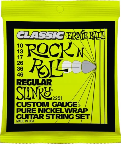 Ernie Ball 2251 Pure Nickel Regular Slinky Electric Guitar Strings 10 - 46