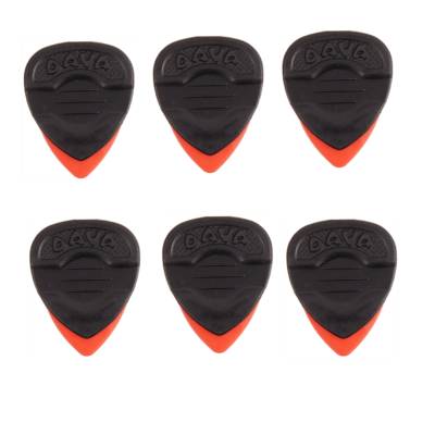Dava 1303 Rock Delrin Control Grip Tips Guitar Pick  6 - Pack - Red