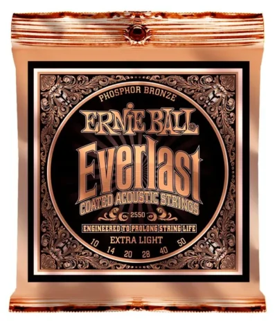 Ernie Ball Everlast Phosphor Extra Light Acoustic Guitar Strings 10 - 50 - 2550