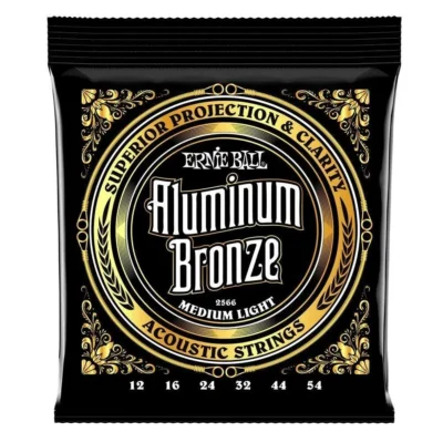 Ernie Ball 2566 Aluminum Bronze Acoustic Guitar Strings Medium Light 12-54