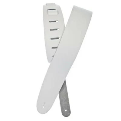 Planet Waves Traditional Leather Guitar Strap White Adjustable 44" - 53" 25BL02