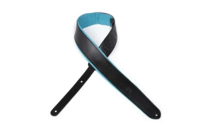 D'Addario Deluxe Leather Guitar Strap, Color Padded, Blue