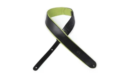 D'Addario Deluxe Leather Guitar Strap, Color Padded, Green