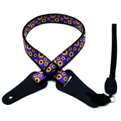 DSL Ukulele Wearing POLY-SUNFLOWER Ukulele Strap
