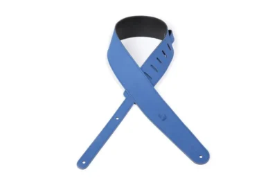 D'Addario Deluxe Leather Guitar Strap, Cantanella, Blue
