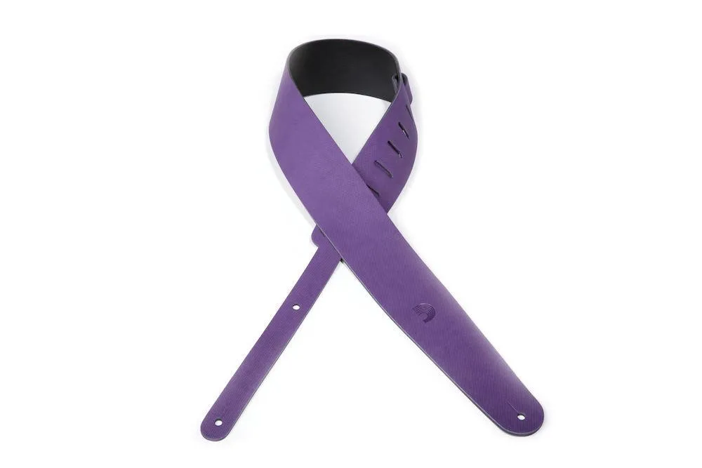 D'Addario Deluxe Leather Guitar Strap, Cantanella, Purple