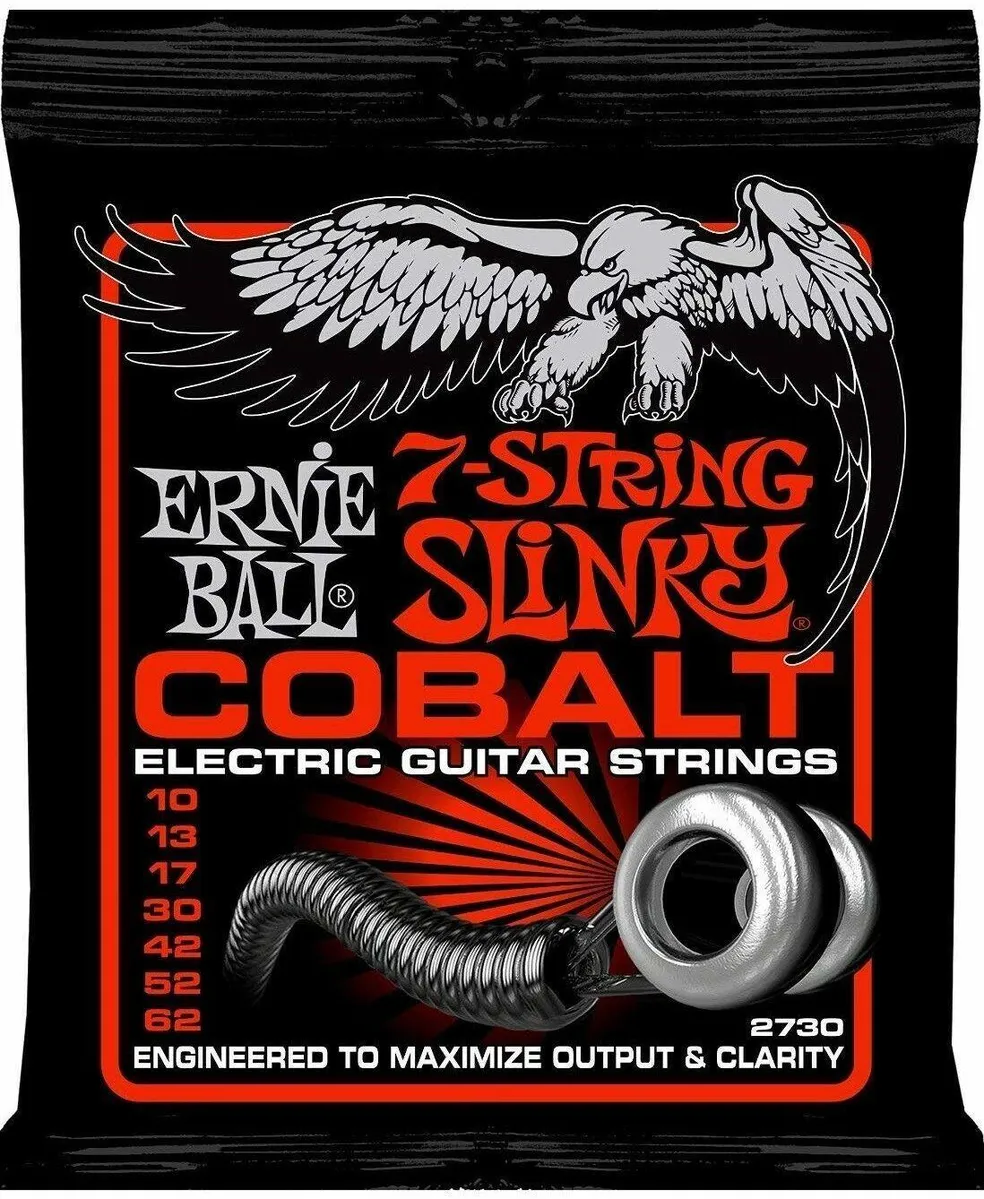 Ernie Ball Cobalt 7-String Electric Guitar Strings 10 - 62 - 2730