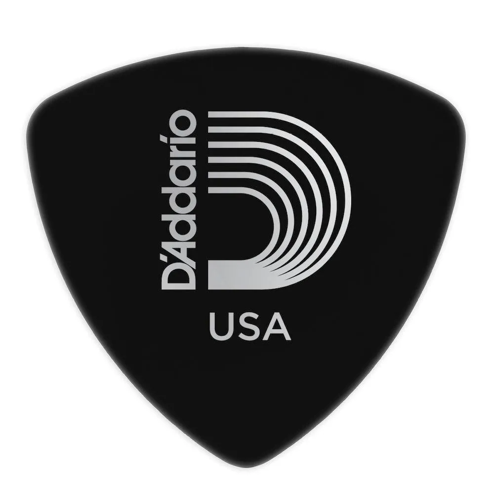 D'Addario Black Celluloid Guitar Picks, 100 pack, Light, Wide Shape