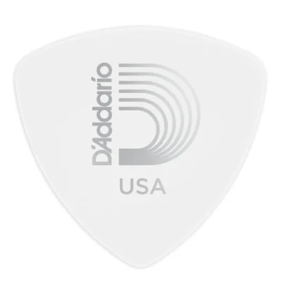 D'Addario White Celluloid Guitar Picks, 10 pack, Extra Heavy, Wide Shape