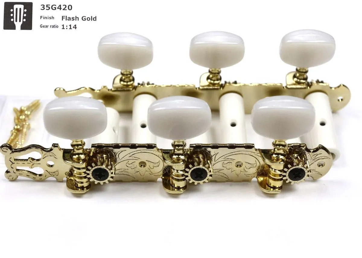 Gotoh Classical Tuning Keys - Gold 3+3 machine heads - 35G450