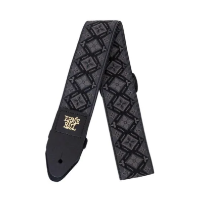 Ernie Ball Regal Black Jacquard Strap Polypro Guitar Strap Super Long , 4093