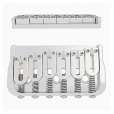 Hipshot 6 String Fixed Guitar Bridge - Chrome .125" Floor Height