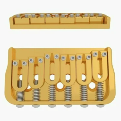 Hipshot 41060G 6-String Fixed Guitar Bridge, 0.125" Floor Height, Gold