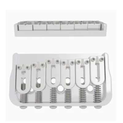 Hipshot 6 String Fixed Guitar Bridge - Chrome .175" Floor Height