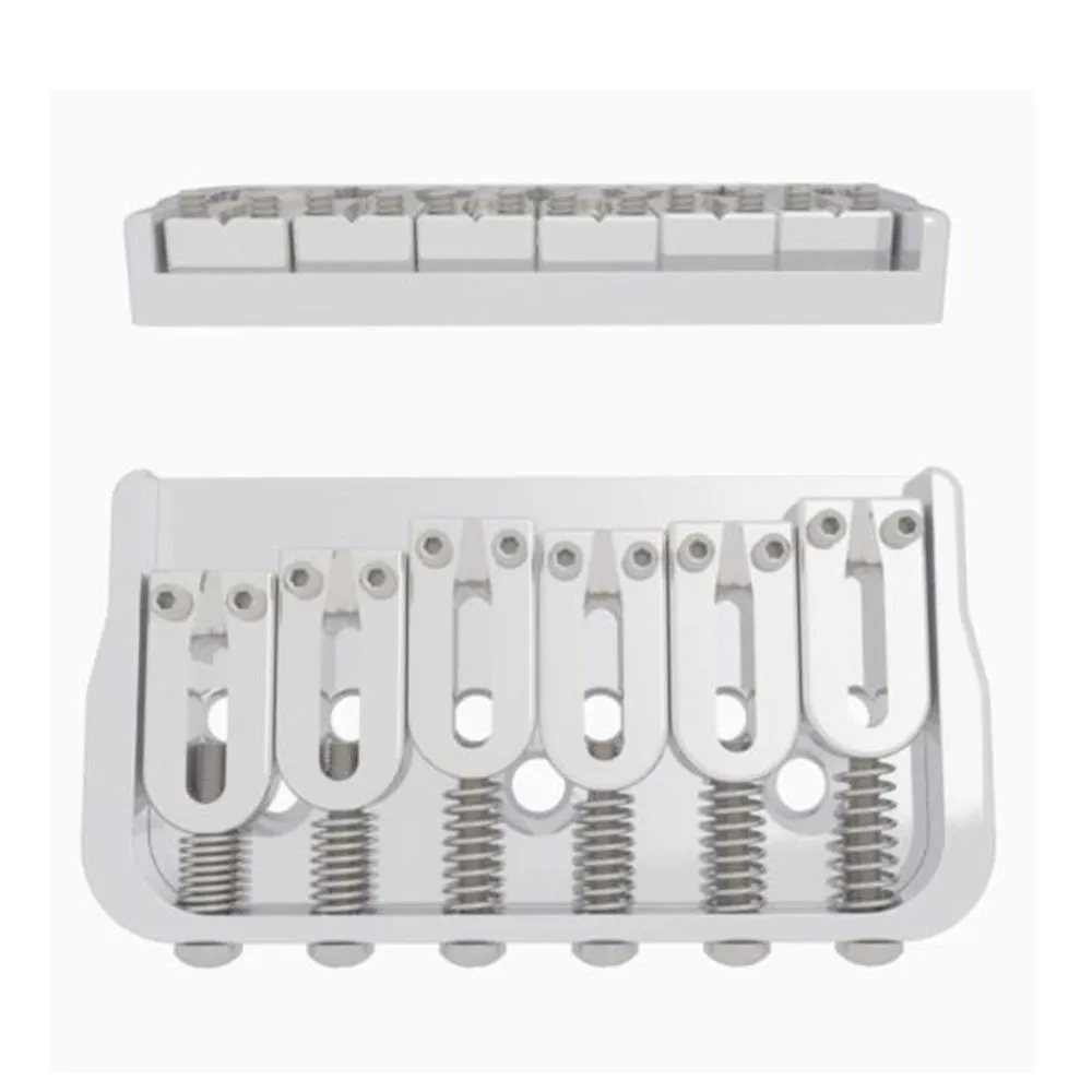 Hipshot 6 String Fixed Guitar Bridge - Chrome .175" Floor Height