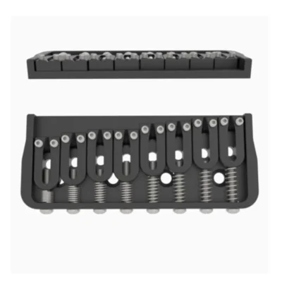 Hipshot 8 String Fixed Guitar Bridge - Black .125" Floor Height