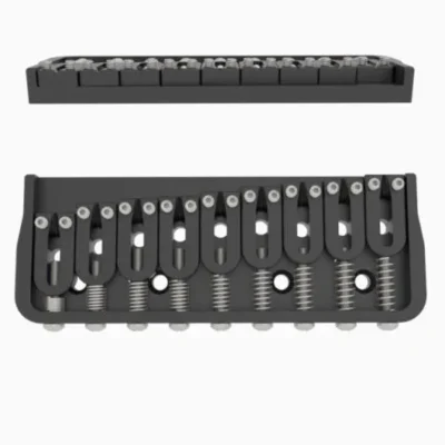 Hipshot 41095B 9-String Fixed Guitar Bridge .175" Floor Height - Black