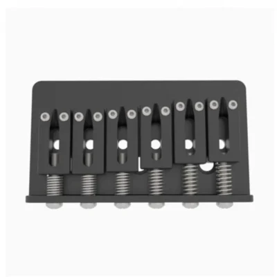 Hipshot 6 String Hardtail Guitar Bridge - Modern - Black - 11mm spacing