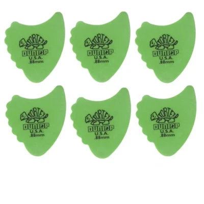 6 Pick Dunlop Tortex Fin Guitar Picks Green 0.88 mm Guitar Pick / Plectrums