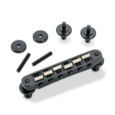 Schaller Guitar Bridge GTM powered by KTS Titanium Saddles Black Chrome