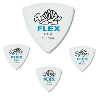 Dunlop Tortex Flex Triangle 1.0 mm Blue Guitar Picks - 4 picks
