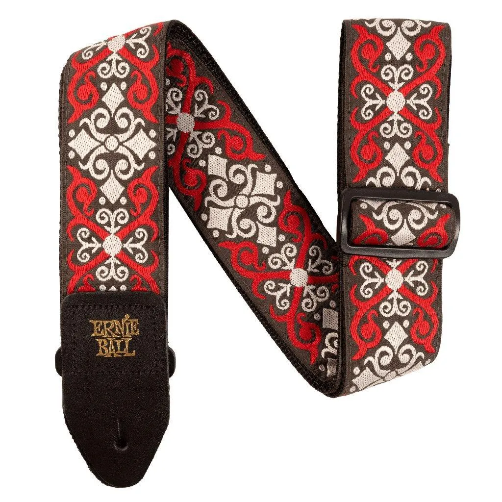 Ernie Ball 4695 Red Trellis Jacquard Strap - Guitar Strap
