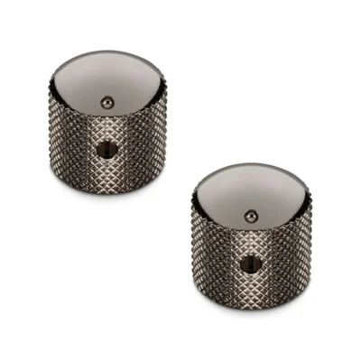Schaller Guitar Dome Knurled Knobs (Set Of 2) Ruthenium-15020600